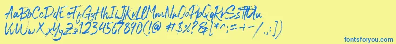 Blastimo Font – Blue Fonts on Yellow Background