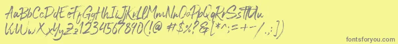 Blastimo-fontti – harmaat kirjasimet keltaisella taustalla