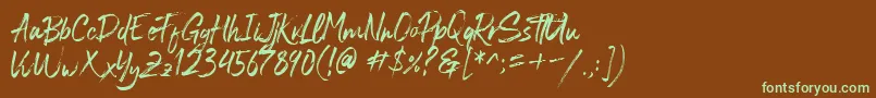 Blastimo-fontti – vihreät fontit ruskealla taustalla