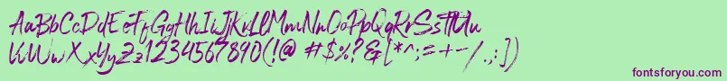 Blastimo-fontti – violetit fontit vihreällä taustalla