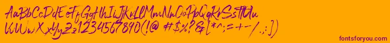 Blastimo-fontti – violetit fontit oranssilla taustalla