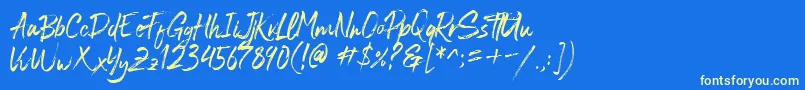 Blastimo Font – Yellow Fonts on Blue Background