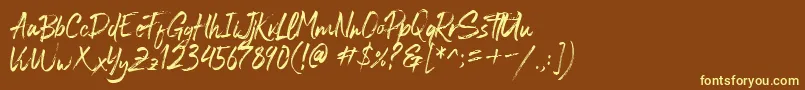 Blastimo-fontti – keltaiset fontit ruskealla taustalla