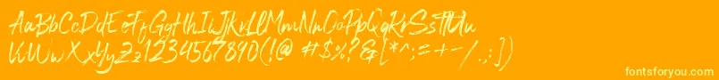 Шрифт Blastimo – жёлтые шрифты на оранжевом фоне