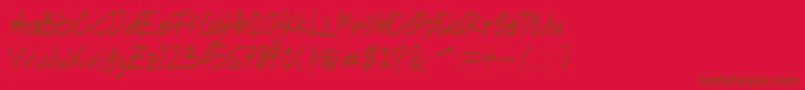 Saiba mais sobre a fonte Blasting Brush Fonte Blasting Brush – fontes marrons em um fundo vermelho