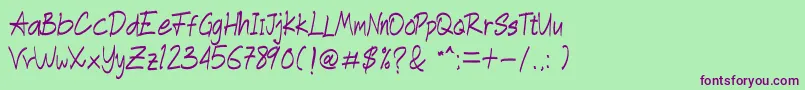 Blasting Brush-Schriftart – Violette Schriften auf grünem Hintergrund
