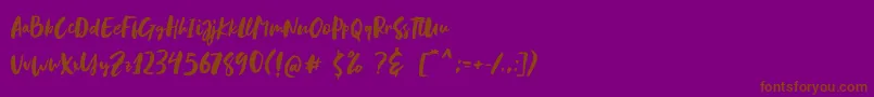 Blastpink Script-Schriftart – Braune Schriften auf violettem Hintergrund