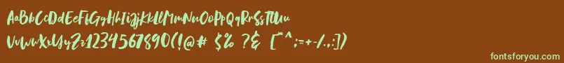 Blastpink Script Font – Green Fonts on Brown Background