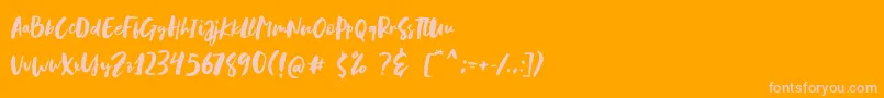 Blastpink Script-fontti – vaaleanpunaiset fontit oranssilla taustalla