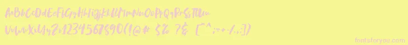 Fonte Blastpink Script – fontes rosa em um fundo amarelo