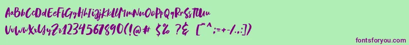 Fonte Blastpink Script – fontes roxas em um fundo verde