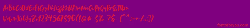 Blastpink Script-Schriftart – Rote Schriften auf violettem Hintergrund