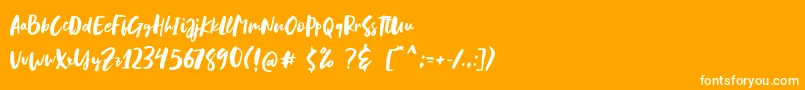 フォントBlastpink Script – オレンジの背景に白い文字