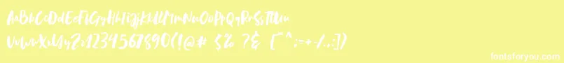 フォントBlastpink Script – 黄色い背景に白い文字