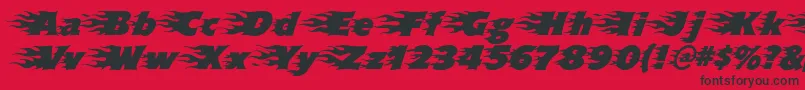 フォントBlazed – 赤い背景に黒い文字