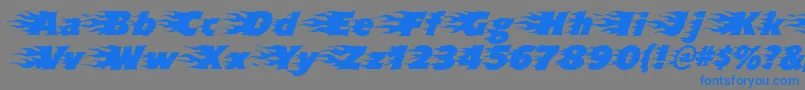 フォントBlazed – 灰色の背景に青い文字