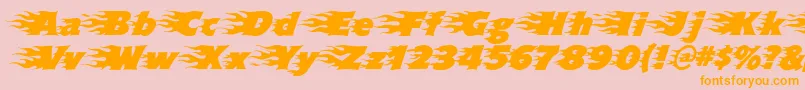 Blazed Font – Orange Fonts on Pink Background