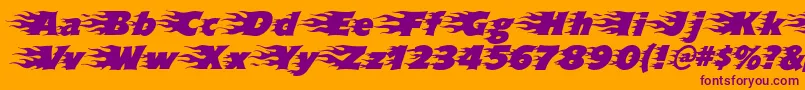 More about Blazed Font Blazed Font – Purple Fonts on Orange Background