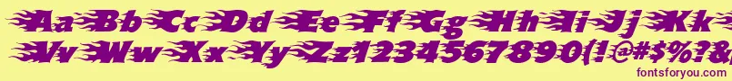 Blazed Font – Purple Fonts on Yellow Background