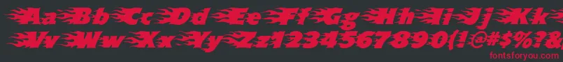 フォントBlazed – 黒い背景に赤い文字