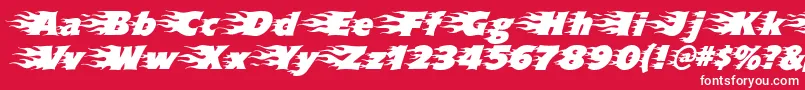 Blazed Font – White Fonts on Red Background