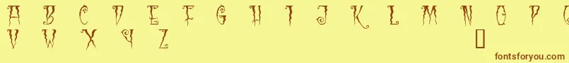 フォントblc      – 茶色の文字が黄色の背景にあります。