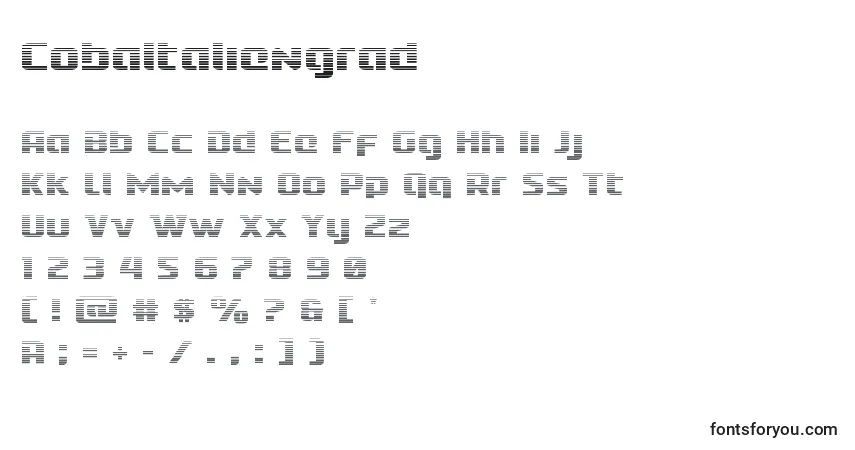 A fonte Cobaltaliengrad – alfabeto, números, caracteres especiais