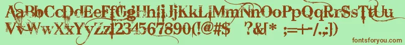 Bleeding Cowboys Font – Brown Fonts on Green Background