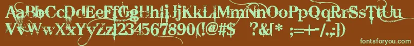 Bleeding Cowboys Font – Green Fonts on Brown Background