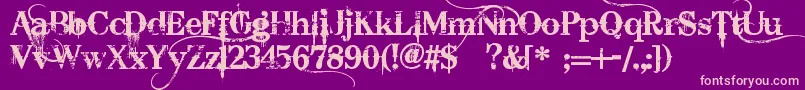 Bleeding Cowboys Font – Pink Fonts on Purple Background