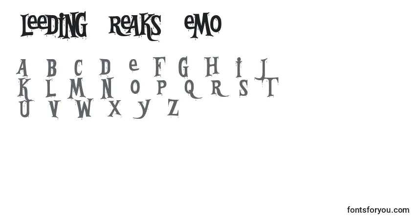 A fonte Bleeding Freaks Demo – alfabeto, números, caracteres especiais