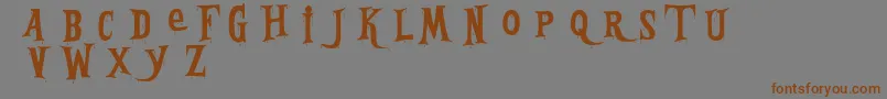 Bleeding Freaks Demo-Schriftart – Braune Schriften auf grauem Hintergrund