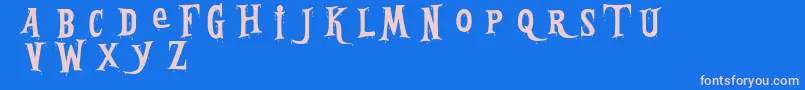 Bleeding Freaks Demo Font – Pink Fonts on Blue Background