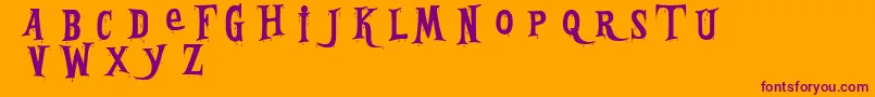 Bleeding Freaks Demo-Schriftart – Violette Schriften auf orangefarbenem Hintergrund
