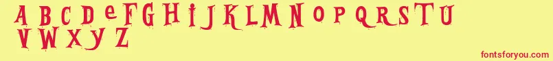 Bleeding Freaks Demo Font – Red Fonts on Yellow Background