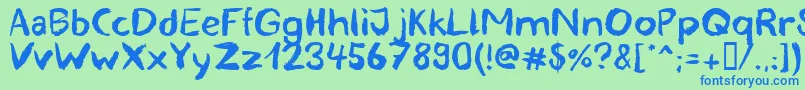 blemished Font – Blue Fonts on Green Background