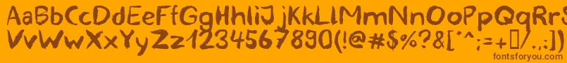 blemished Font – Brown Fonts on Orange Background