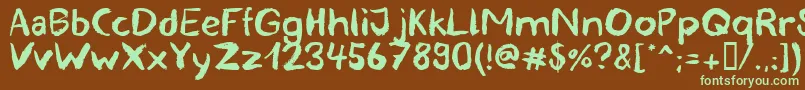blemished Font – Green Fonts on Brown Background