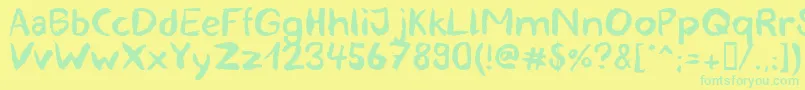 blemished Font – Green Fonts on Yellow Background