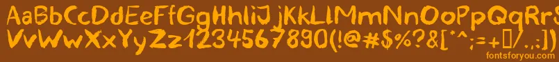 blemished Font – Orange Fonts on Brown Background