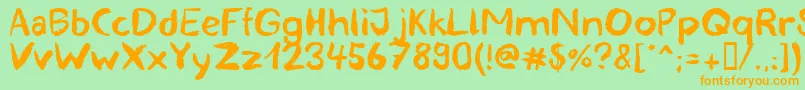 blemished Font – Orange Fonts on Green Background