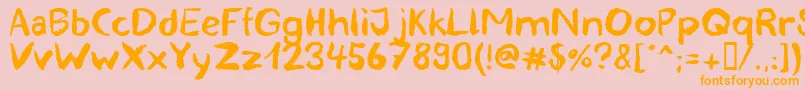 blemished Font – Orange Fonts on Pink Background