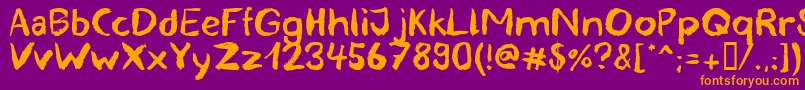 blemished Font – Orange Fonts on Purple Background