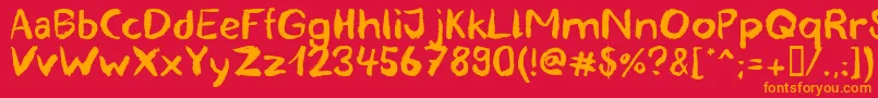 blemished Font – Orange Fonts on Red Background