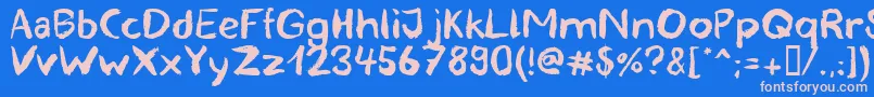 blemished Font – Pink Fonts on Blue Background