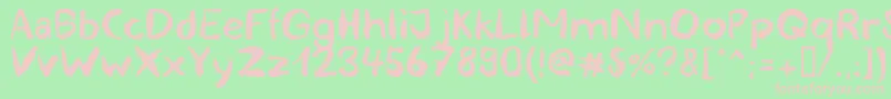 blemished Font – Pink Fonts on Green Background