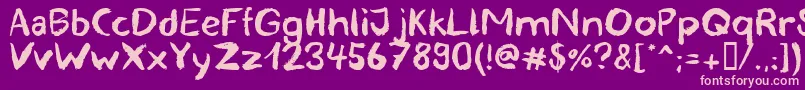 blemished Font – Pink Fonts on Purple Background
