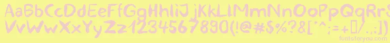 blemished Font – Pink Fonts on Yellow Background