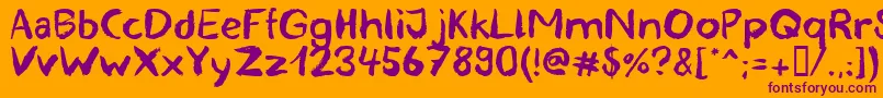 blemished Font – Purple Fonts on Orange Background