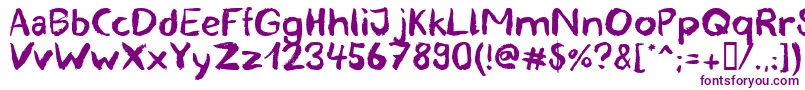 blemished Font – Purple Fonts on White Background